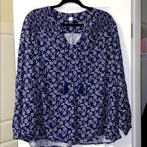 Blue Floral Blouse